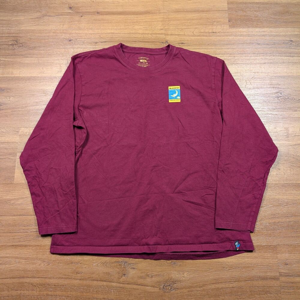 La Sportiva Climbing On The Moon Crew Neck Sweatshirt Men Large Red Graphic